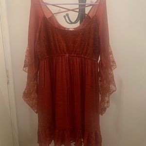 Boho style knee length dress